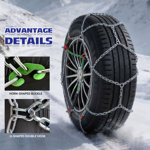Chaînes à neige KJ 9 mm en acier allié à motif diamant, antidérapantes pour voitures et SUV, pour l'hiver, la <span class=keywords><strong>glace</strong></span>, la neige et la boue, installation facile - Product Image 2