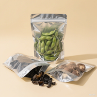Sacs en mylar noir en plastique avec logo personnalisé petits sacs d'emballage refermables à fermeture éclair givré transparents de 3x5 pouces avec pochette debout pour le thé et le café