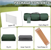 Tente de camping ultralégère, portable, pliable, double couche, quatre saisons, résistante à l'eau, imperméable 3500 mm, écologique, pour l'extérieur