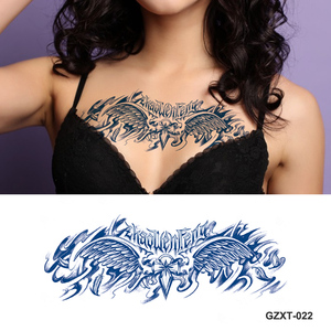 Autocollant de tatouage bleu semi-permanent pour la poitrine, imperméable, temporaire, réaliste, grands tatouages amovibles, <span class=keywords><strong>sexy</strong></span>, pour la poitrine et la taille - Product Image 1