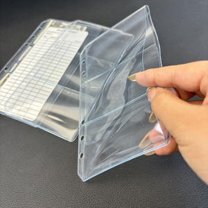 Nuovo Design durevole 6 fori doppio strato A6 custodie per raccoglitori Budgeting inserti Planner busta 3 tasche PVC trasparente - Product Image 4