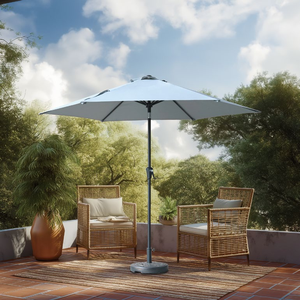 Parasol de jardin/terrasse 2,3 m à manivelle, structure entièrement en fer, couleur kaki, pour ensemble table et chaises, modèle DC-UM-226 Outdoor H - Product Image 1