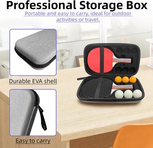 Étui <span class=keywords><strong>de</strong></span> transport antichoc en EVA pour raquette <span class=keywords><strong>de</strong></span> tennis <span class=keywords><strong>de</strong></span> table, doublure intérieure en mousse prédécoupée, sac <span class=keywords><strong>de</strong></span> rangement pour ping-pong avec 6 supports indépendants pour balles - Product Image 3