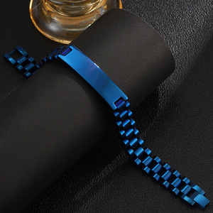 <span class=keywords><strong>Bracciale</strong></span> Rettangolare Punk all'Ingrosso - Acciaio Inossidabile <span class=keywords><strong>Incisione</strong></span> Personalizzata Lettere/Parole, Alta Qualità Unisex - Product Image 4