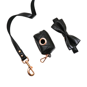 Accesorios personalizados de fábrica para mascotas, telas de cuero PU negro, arnés para perros - Product Image 2