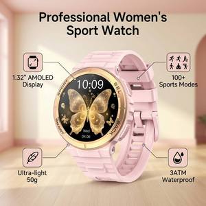 <span class=keywords><strong>Smartwatch</strong></span> K73 per il monitoraggio del ciclo femminile, display AMOLED da 1,32 pollici, chiamate, <span class=keywords><strong>smartwatch</strong></span> sportivo da donna, rosa e blu - Product Image 1