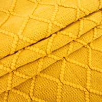 Vente en gros pas cher Tricot 100% Acrylique Texturé Solide Maison Chaise Canapé Canapé Lit Décor Jeter Couvertures