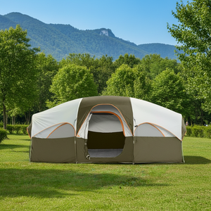 Tente spacieuse personnalisable pour 8 personnes, tente de camping imperméable de 3000 mm avec de grands fenêtres, conception à double couche pour le camping en famille - Product Image 1