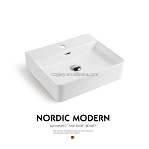 Lavabo Rectangular Moderno de Piedra, Suspendido en la Pared, con Desagüe, para Instalación en Encimera de Baño de Apartamento - Product Image 6