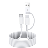Câbles de données en gros – Câbles USB-A et double connecteur Type-C de 1 m en TPE, compatibles avec les ordinateurs portables, les téléphones et les tablettes