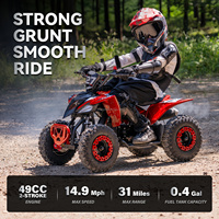 Quad électrique 49C tout-terrain ATV 25 mph max, régulateur parental 3 vitesses, freins hydrauliques et pneus tout-terrain, acier ES6015K