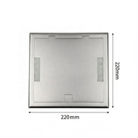 Prise de sol horizontale commerciale en acier inoxydable ZDK220, type ouvert, 10A, 6 prises CAT6, prise électrique EU/UK, OEM&ODM