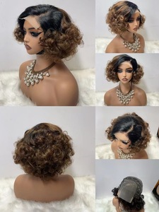 Letsfly Wholesale Raw Hair <b>Wigs</b> <b>Short</b> Bob 4x4 <b>Wigs</b> Human Hair Natural Bouncy Curly 200g Lace <b>Wigs</b> Human Hair - Product Image 5