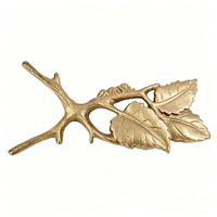 Détacheur de bottes vintage en fonte dorée, en forme de feuille et de branche, robuste, pour l'entrée de la maison, ornement décoratif