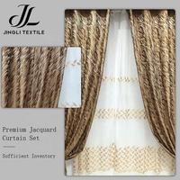 Rideau occultant jacquard populaire, panneau de fenêtre en tissu lavable et résistant à la décoloration, pour les canaux de vente en gros et de détail à l'étranger