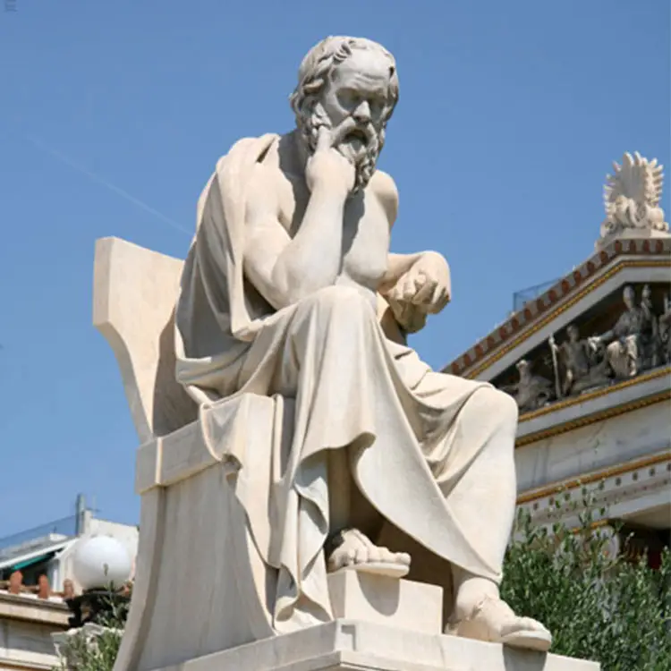White Marble Famous Life Size Greek Plato Statue