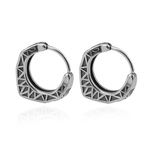 Pendientes de Aro de Acero Inoxidable con Diseño Punk, Geométricos, Triangulares, en Tono Plateado, Joyería Unisex para Hombres y Mujeres - Product Image 4