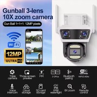 6mp Triple lentille 3 écrans Ipc360 WiFi caméra de sécurité extérieure Audio bidirectionnel couleur Vision nocturne maison CCTV PTZ caméra IP