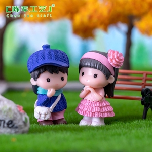 Figuras de pareja para micropaisajes urbanos, figuras masculinas y femeninas, accesorios decorativos, pequeños adornos para <span class=keywords><strong>el</strong></span> coche o escritorio. - Product Image 4