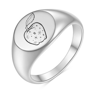 Bague en acier inoxydable poli au laser, plaquée or 18 carats, bijoux de mode unisexe, cadeau pour homme et femme - Product Image 3