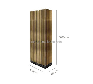 Meuble à vin de luxe moderne avec cadre en acier inoxydable doré, pieds en verre noir, buffet de salon, présentoir de bar, rangement Rkj-rx23139 - Product Image 6