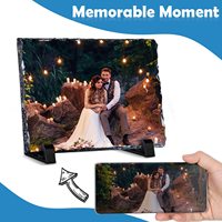 Rectangle blanc poli roche ardoise mixte carré taille en gros disponible pierre artisanat Plaque pour Photo amour Sublimation mixte
