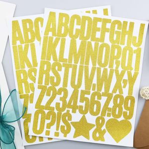 Wholesale Promotional Gold Silver Shiny <b>Letter</b> Number <b>Vinyl</b> Label <b>Sticker</b> Waterproof Die Cut Self-adhesive <b>Sticker</b> Sheet - Product Image 1