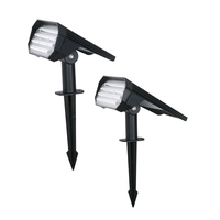 Lampe Solaire Extérieure de Jardin 44 LED IP65 Étanche ABS à Piquet, Projecteur Paysager avec Capteur Automatique pour Pelouse, Parc et Décoration