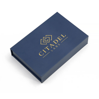 Boîte d'emballage rigide magnétique pour peptides, personnalisée avec logo doré, pour 10 flacons de peptides et produits injectables de laboratoire