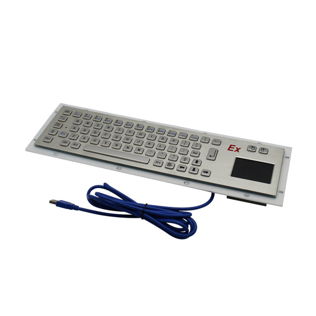 Explosion Proof Metal Keyboard IP65 Fireproof Corrosion-Resistant Waterproof Touchpad Industrial EX Keyboard