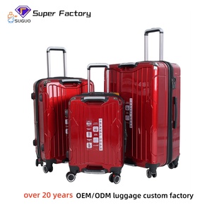 Bán Buôn Tùy Chỉnh Sang Trọng Rượu Vang Hành Lý Đặt 20/24/28 Inch ABS + PC Xe Đẩy Trường Hợp Phổ Bánh Xe Ánh Sáng Trọng Lượng Polyester Lót - Product Image 4