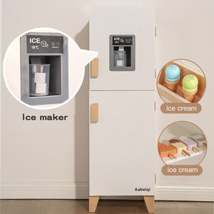 Style nordique bricolage cuisine jouet ensemble bois son et lumière Simulation réfrigérateur pour enfants éducatifs jeux de rôle cuisine jouets - Product Image 5