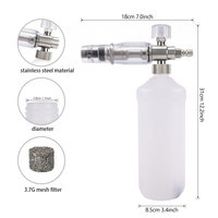 Nettoyeur haute pression 5000 PSI Lance à mousse en acier inoxydable Canon à mousse Lance à mousse pour lave-auto