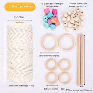 Kit de macramé <span class=keywords><strong>Tapiz</strong></span> <span class=keywords><strong>Diy</strong></span> Suministros Kits Herramientas Tejer Tejido Cuerda Colgador de pared Cordón Principiantes Materiales de inicio - Product Image 2