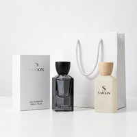 En stock, nouvelle arrivée, flacon de parfum vide noir de 30 ml et 50 ml avec fond épais, flacon en verre givré de haute qualité, boîte personnalisée