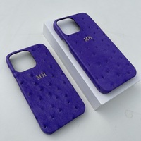 YUBO cuir autruche motif peau de vache coque de téléphone peinture à l'huile étui pour iPhone 13 Pro Max étui en cuir véritable