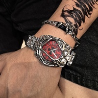 Jam Tangan Millennium Original Y2K Alien Web Alabaster Cross-border Best-selling High-end Stainless Steel Strap Quartz Pointer Tahan Air