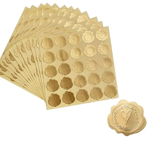 Custom Gold Embossed Seal stickers for Envelope