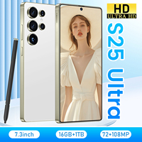 Smartphone Original S25 Ultra 16GB+1TB 5G, Pantalla HD de 7.3 Pulgadas, Desbloqueo Facial, Doble SIM, Android 16, Deca Core, 108MP, para Juegos, en Francés e Inglés