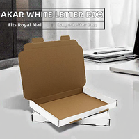Boîte postale à fentes pour lettres grand format AKAR White C5/A5 - Carton - Compatible Royal Mail Pip Box [Lot de 50]