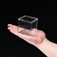 Boîte en acrylique transparente, cube carré en plastique, petits contenants carrés en plastique avec couvercle, boîte de rangement