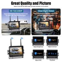 Sistema de Cámara Inalámbrica para Camiones, Monitor de Punto Ciego, Pantalla de 5.7 Pulgadas, Kit de Cámara de Reversa para Vehículos, DVR 1080P, Visión Nocturna, Seguridad