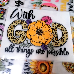 ที่มีสีสันทางศาสนาพระคัมภีร์บทกวีเหล็กบน DTF การถ่ายโอนความเชื่อพระเยซูพระเจ้าสติกเกอร์พร้อมที่จะกดถุงเสื้อยืด - Product Image 1