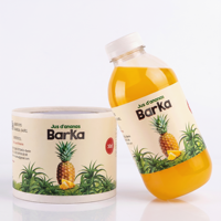 Étiquettes autocollantes personnalisées imperméables pour bouteilles de jus, rouleaux d'autocollants en vinyle imprimés pour l'emballage alimentaire, autocollants pour contenants de boissons