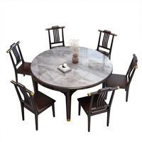 Table à manger en bois massif pliable, style chinois moderne et simple, plateforme extensible, ensemble table et chaises