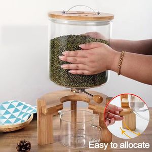 Đo cup gạo Thùng nhà bếp hạt lưu trữ Thùng Borosilicate lọ thủy tinh chống ẩm niêm phong nồi thực phẩm lưu trữ Thùng - Product Image 2