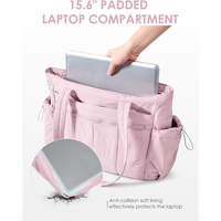 Sac fourre-tout matelassé léger et portable, imperméable et antivol, avec fermeture éclair, couleur unie, pour ordinateur portable 15,6 pouces, idéal pour les voyages