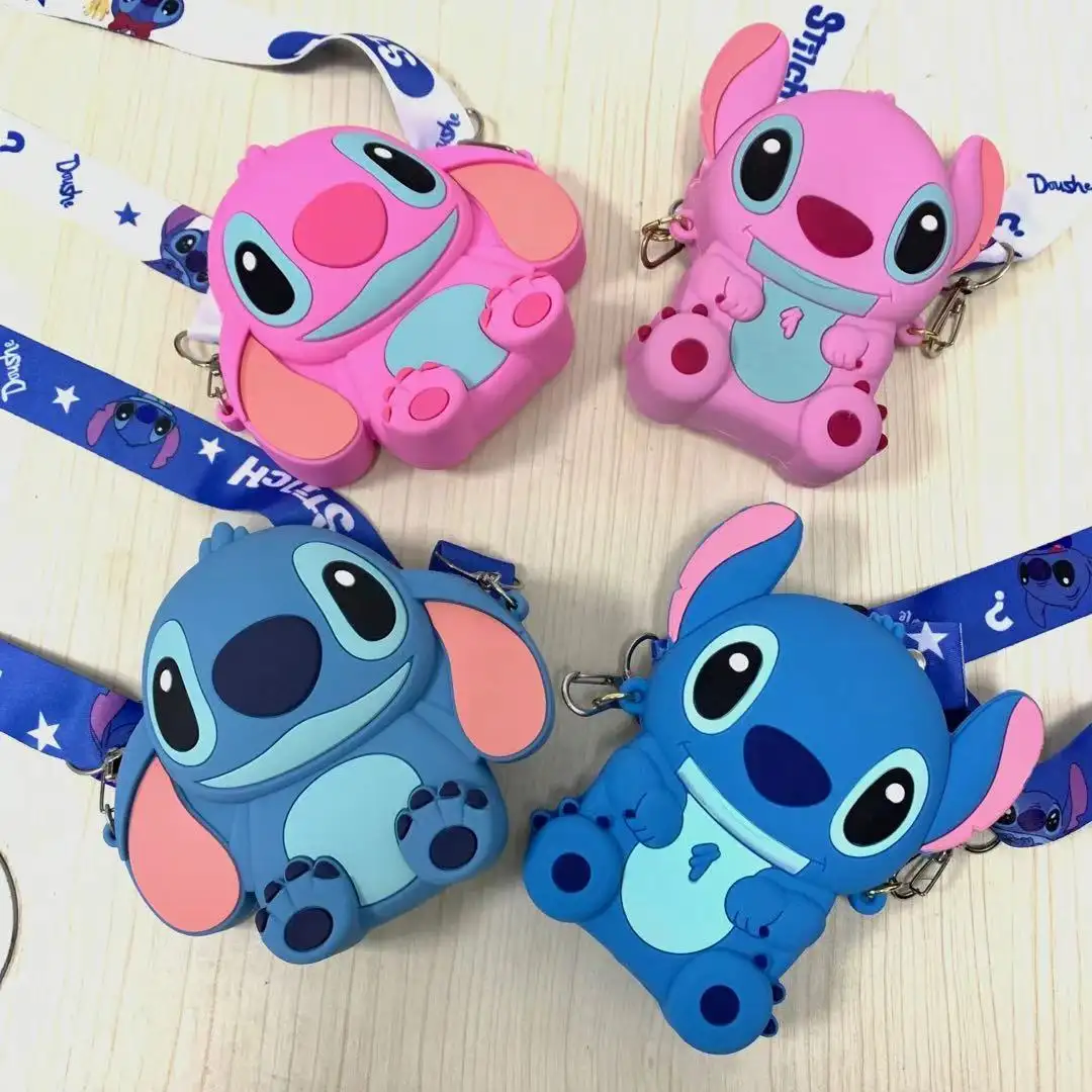 3D Cute Cartoon Stitch Shoulder Storage Bag Kids Coin Card Cosmetics Purses Handbags