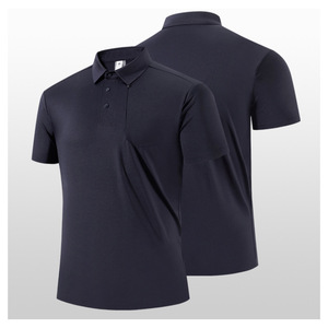 Polo de Nylon para Hombre, Azul Oscuro, Verano, Tejido Fino, Manga Corta, Ropa de Trabajo, Casual de Negocios - Product Image 1