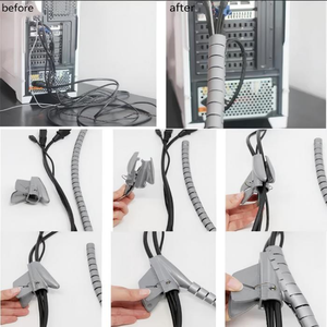 ขายส่งจากโรงงาน ชุดจัดเก็บสายเคเบิล PE ขนาด 10 มม. ใช้งานสะดวก ได้รับมาตรฐาน CE สีเทา - Product Image 5